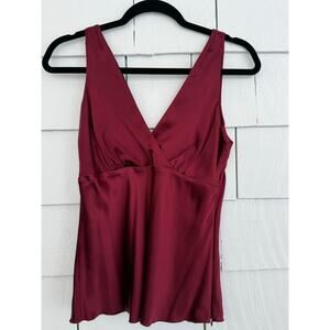 Old Navy Womens Small 100% Silk Perfect Fit Satin Empire Waist Tank Quiet Luxury